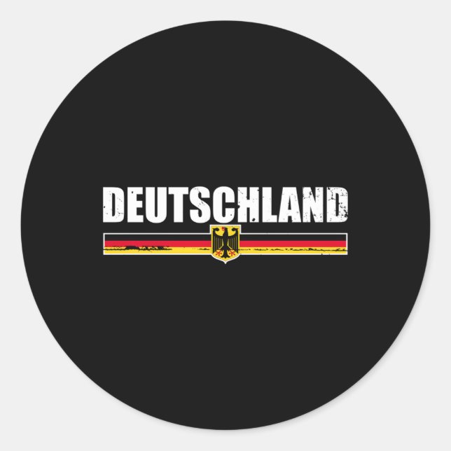 Deutschland Gery Flag Proud Ger Runder Aufkleber (Vorderseite)