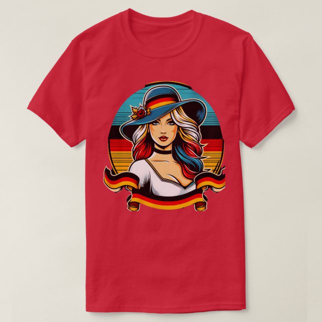 Deutschland Girl Germany Flag Patriotic Germ T-Shirt (Design vorne)