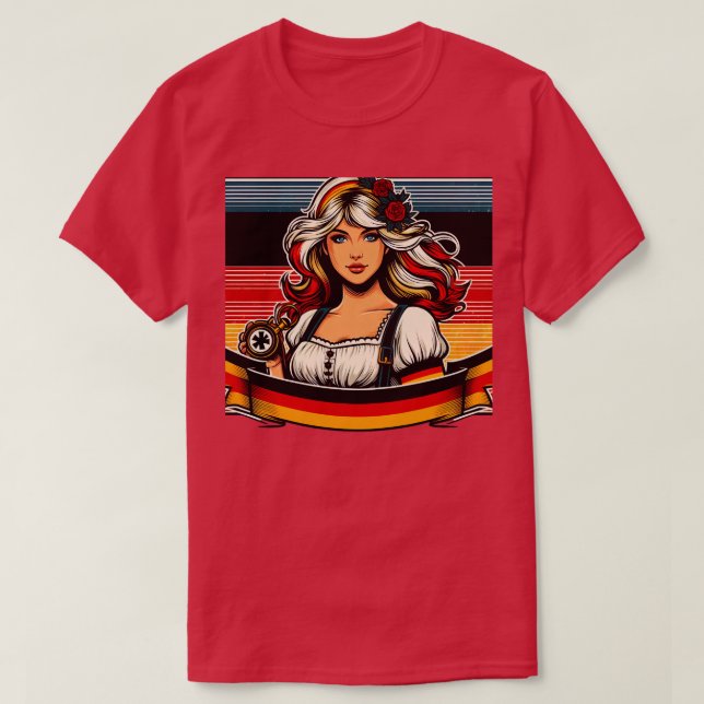 Deutschland Girl Germany Flag Patriotic Germ T-Shirt (Design vorne)