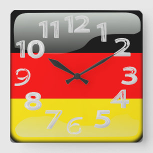Deutschland glossy quadratische wanduhr