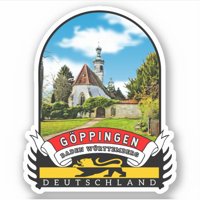 Deutschland Göppingen Vintage souvenir Aufkleber (Vorderseite)