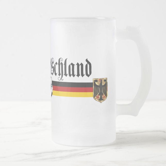 Deutschland großes fussball Logo Mattglas Bierglas (Rechts)