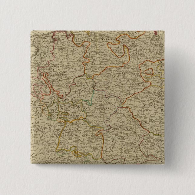 Deutschland handbekleidete Atlaskarte Button (Vorderseite)