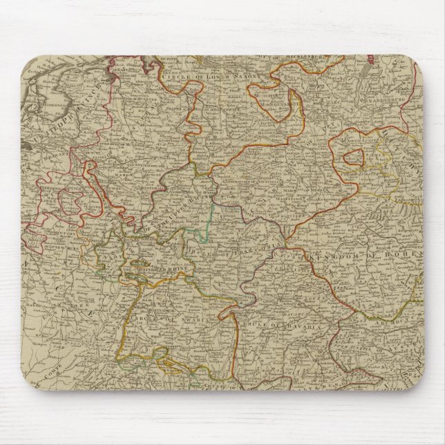 Deutschland handbekleidete Atlaskarte Mousepad (Vorne)