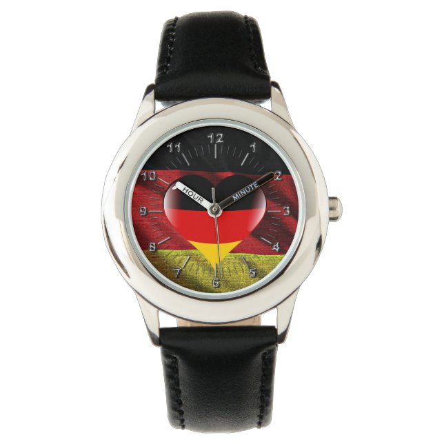 Deutschland Herbstflagge Armbanduhr (Vorderseite)