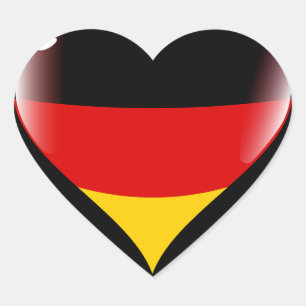 Deutschland Herbstflagge Herz-Aufkleber
