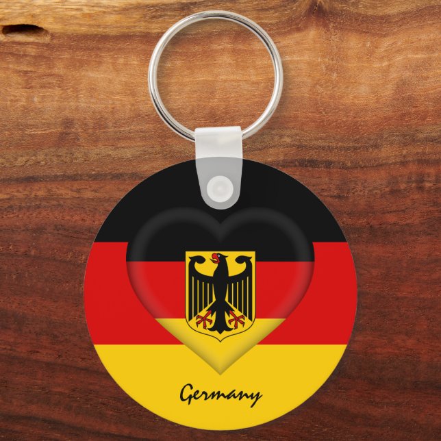 Deutschland & Herz/deutsche Flaggenmode /sport Schlüsselanhänger (Vorderseite)