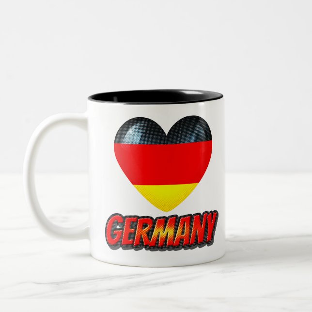 Deutschland Herz Zweifarbige Tasse (Links)