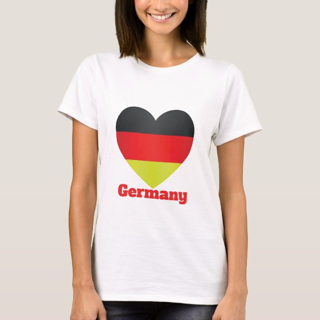 Deutschland Herzenflagge T-Shirt (Vorderseite)