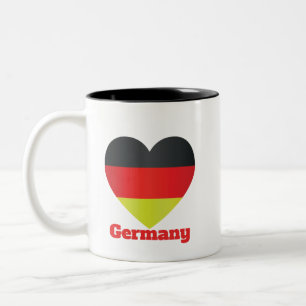 Deutschland Herzenflagge Zweifarbige Tasse