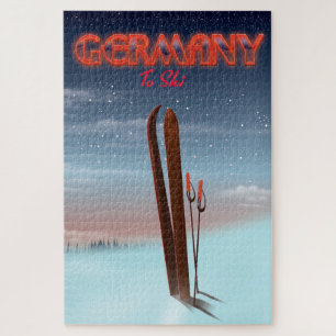 Deutschland Ice Ski Reiseplakat