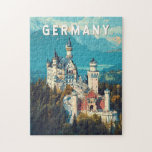 Deutschland Illustration Travel Art Vintag<br><div class="desc">Deutschland ist ein abwechslungsreiches und historisches Reiseziel in Europa,  das alles von den geschäftigen Städten Berlin und München bis hin zu den Märchenlandschaften der Bayerischen Alpen und des Rheintals bietet.</div>