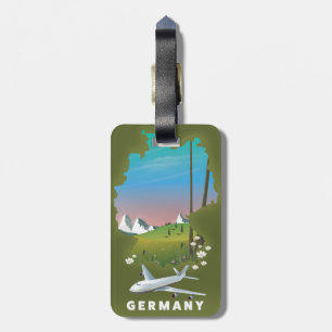 Deutschland Illustriertes Reiseplakat Gepäckanhänger
