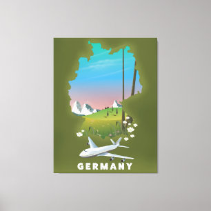 Deutschland Illustriertes Reiseplakat Leinwanddruck
