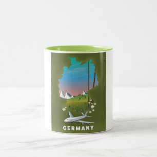 Deutschland Illustriertes Reiseplakat Zweifarbige Tasse
