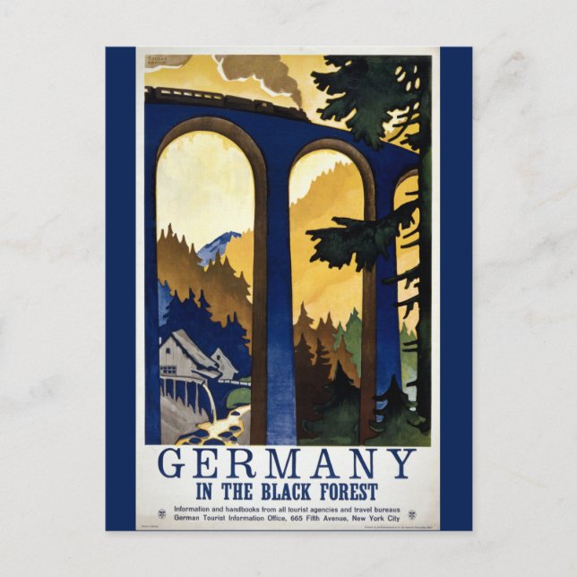 Deutschland im Schwarzwald Vintag wiederhergestell Postkarte (Vorderseite)