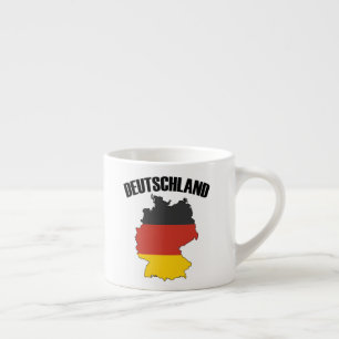 Deutschland Karte - Deutsche Flagge - Deutschland Espressotasse