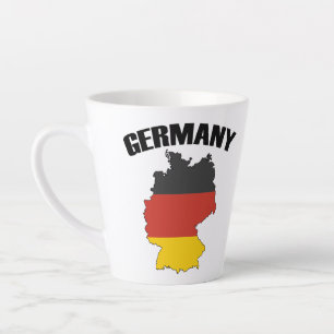 Deutschland Karte - Deutsche Flagge - Deutschland  Milchtasse