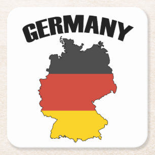 Deutschland Karte - Deutsche Flagge - Deutschland Rechteckiger Pappuntersetzer