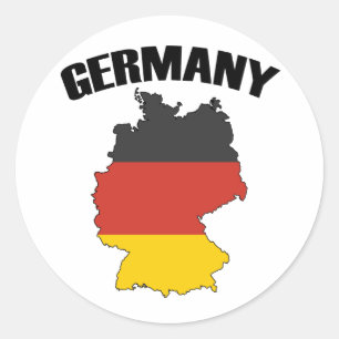 Deutschland Karte - Deutsche Flagge - Deutschland Runder Aufkleber