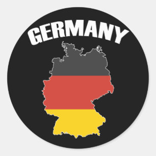 Deutschland Karte - Deutsche Flagge - Deutschland  Runder Aufkleber