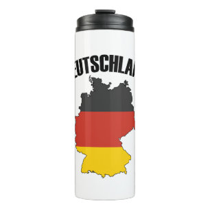 Deutschland Karte - Deutsche Flagge - Deutschland Thermosbecher