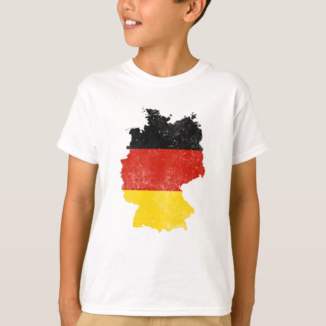Deutschland Karte Flag Geschenk T-Shirt (Vorderseite)