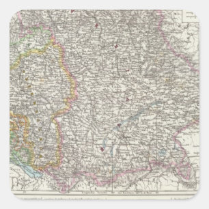 Deutschland-Karte Quadratischer Aufkleber