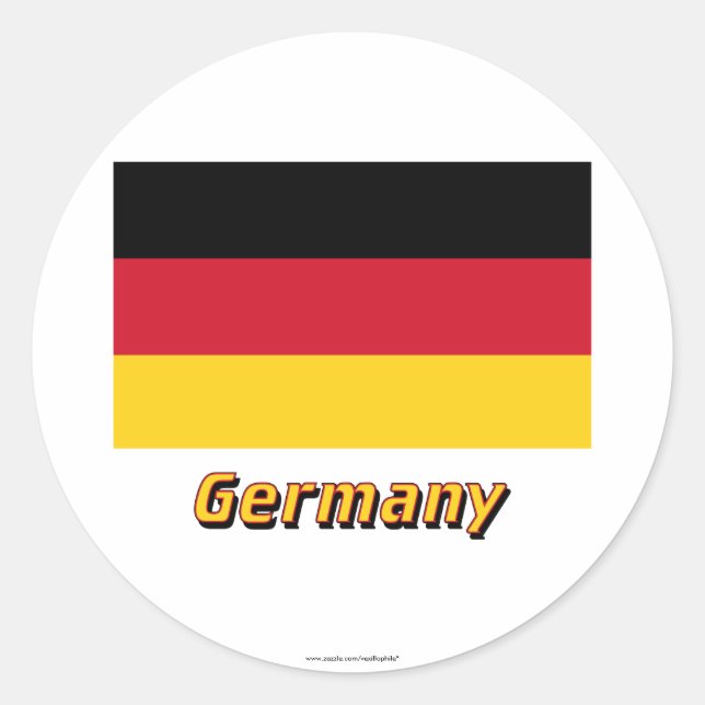 Deutschland Kennzeichnung mit Name Runder Aufkleber (Vorderseite)