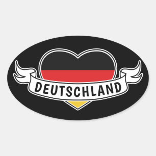 Deutschland Liebe von benutzerdefinierten Textaufk Ovaler Aufkleber
