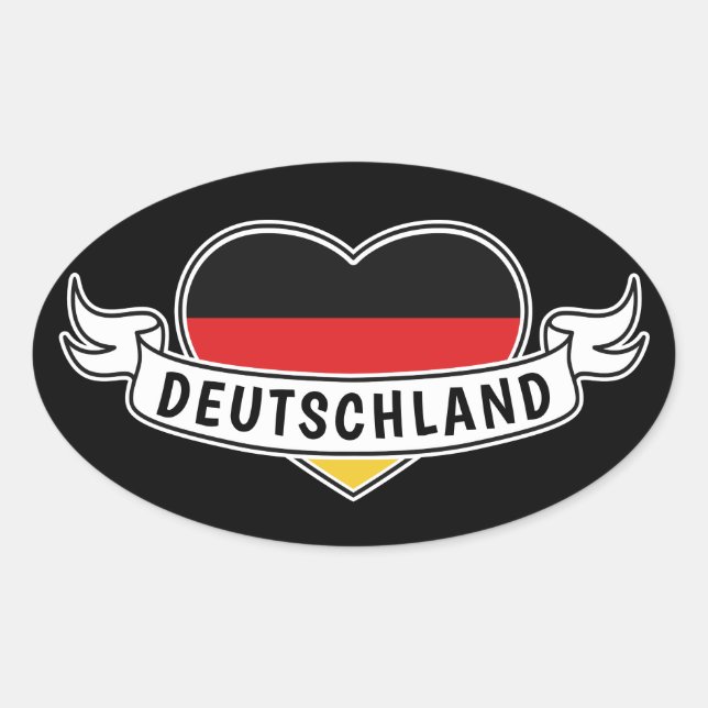 Deutschland Liebe von benutzerdefinierten Textaufk Ovaler Aufkleber (Vorderseite)