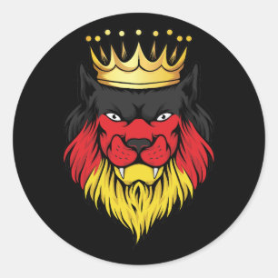 Deutschland Lion King Flag Runder Aufkleber