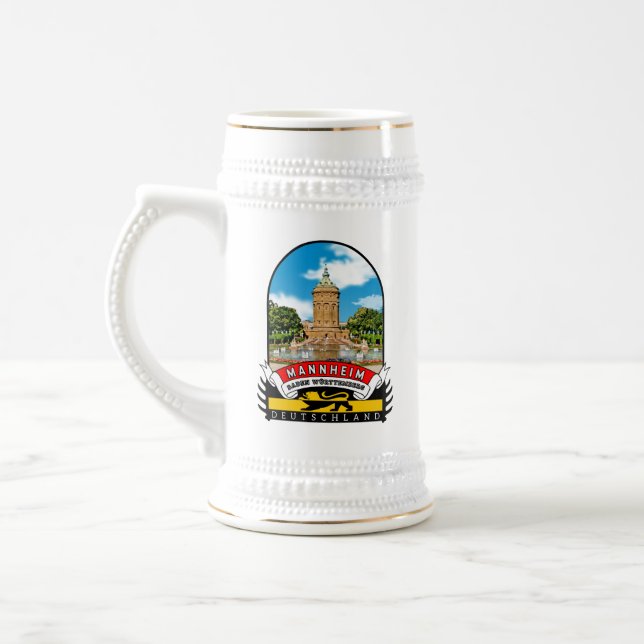 Deutschland Mannheim Vintage souvenir Bierglas (Links)