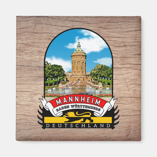 Deutschland Mannheim Vintage souvenir Magnet (Vorne)