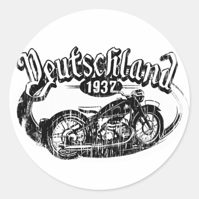 Deutschland Motowear Runder Aufkleber (Vorderseite)