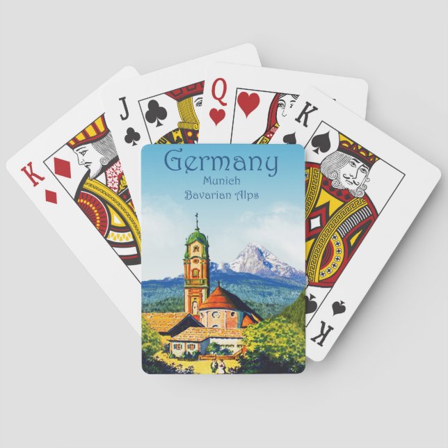 Deutschland München Bayerische Alpen Spielkarten (Rückseite)