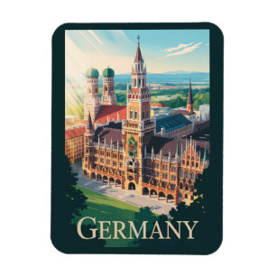 Deutschland München Illustration Reise Kunst Vinta Magnet