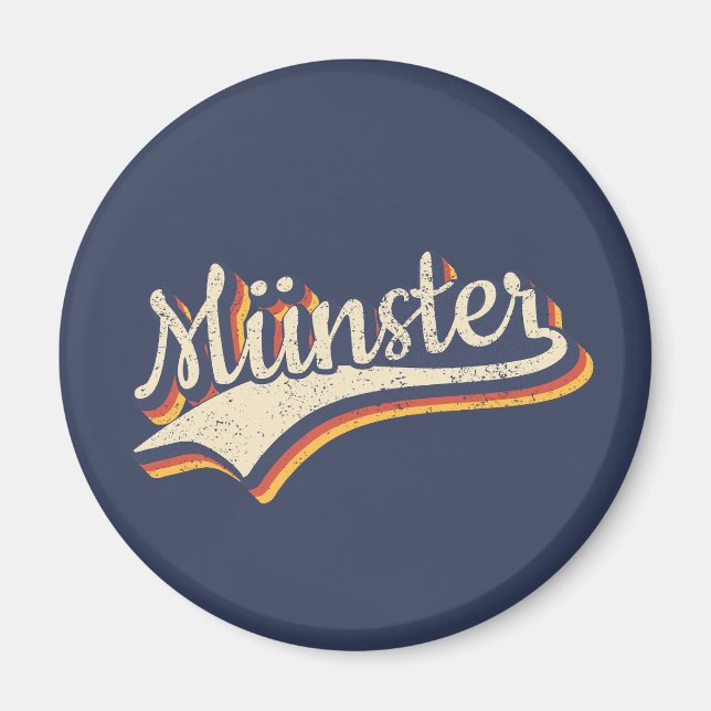 Deutschland Münster Vintag Retro Typografie Magnet (Vorne)