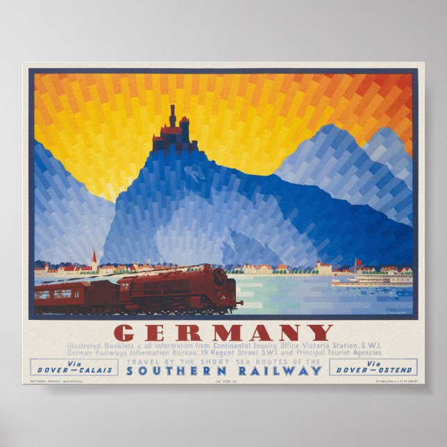 Deutschland nach Südbahn Vintage Poster 1935 (Vorne)