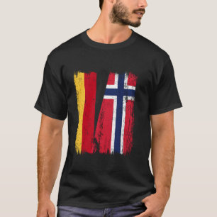 Deutschland Norwegen Halbfahne Deutsche Norwegisch T-Shirt