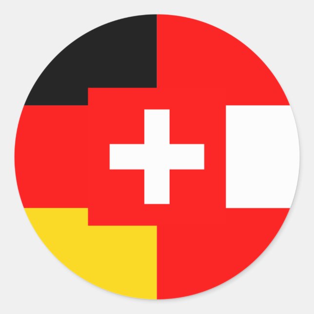 Deutschland Österreich Schweiz Flaggenzeichen Deut Runder Aufkleber (Vorderseite)