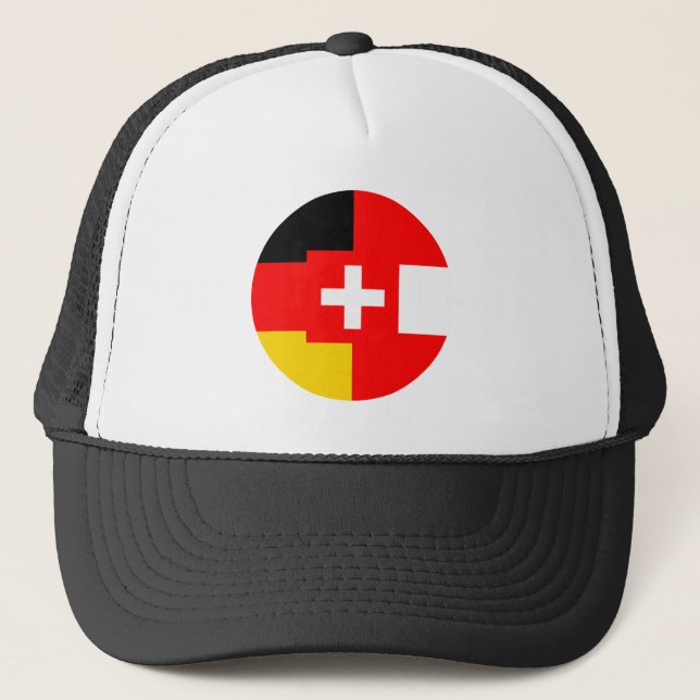 Deutschland Österreich Schweiz Flaggenzeichen Deut Truckerkappe (Vorderseite)