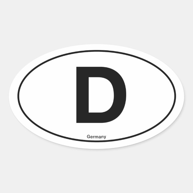 Deutschland Oval Ovaler Aufkleber (Vorderseite)