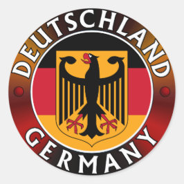 Deutschland Plaque, Deutsche Flagge und Adler Runder Aufkleber