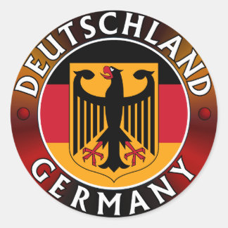 Deutschland Plaque, Deutsche Flagge und Adler Runder Aufkleber