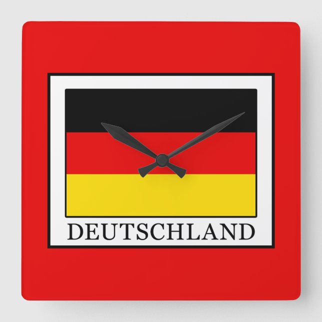 Deutschland Quadratische Wanduhr (Vorderseite)