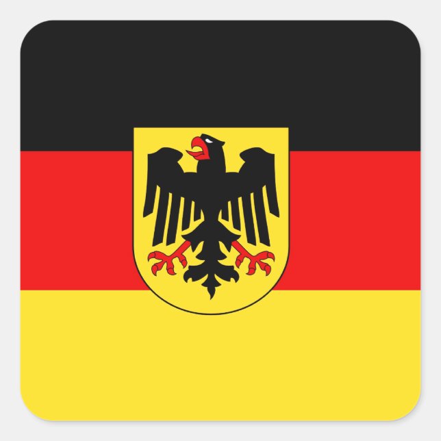 DEUTSCHLAND QUADRATISCHER AUFKLEBER (Vorderseite)