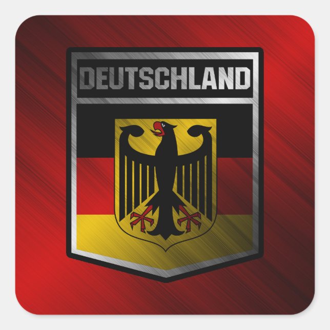 Deutschland Quadratischer Aufkleber (Vorderseite)