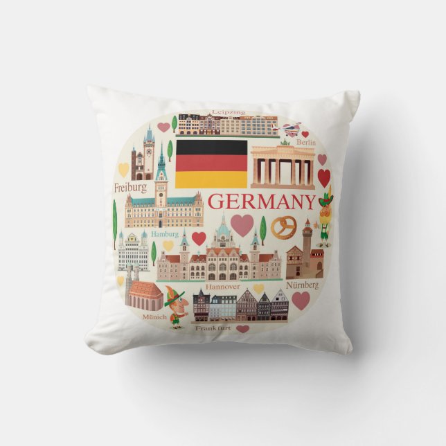 Deutschland-Reise-Ikonen Kissen (Vorderseite)