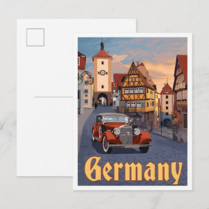 Deutschland Reisen im Vintage-Stil Postkarte